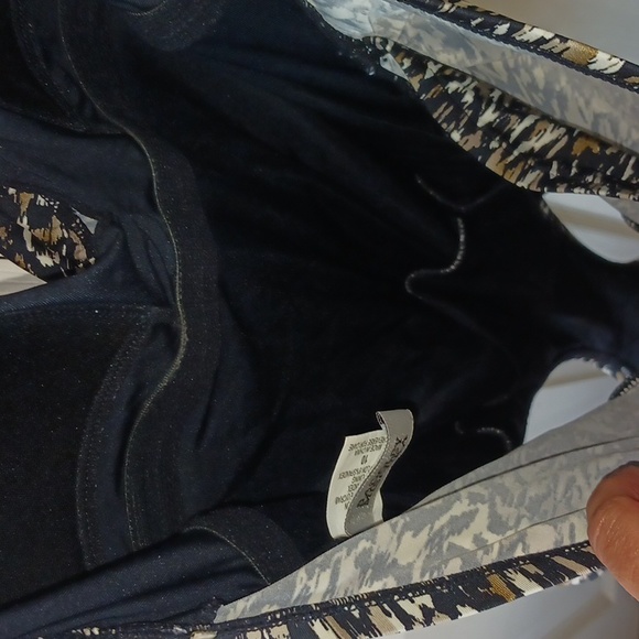 Badgley Mischka wrap halter one piece tankini swimsuit - 10 - brown/black - Picture 4 of 8